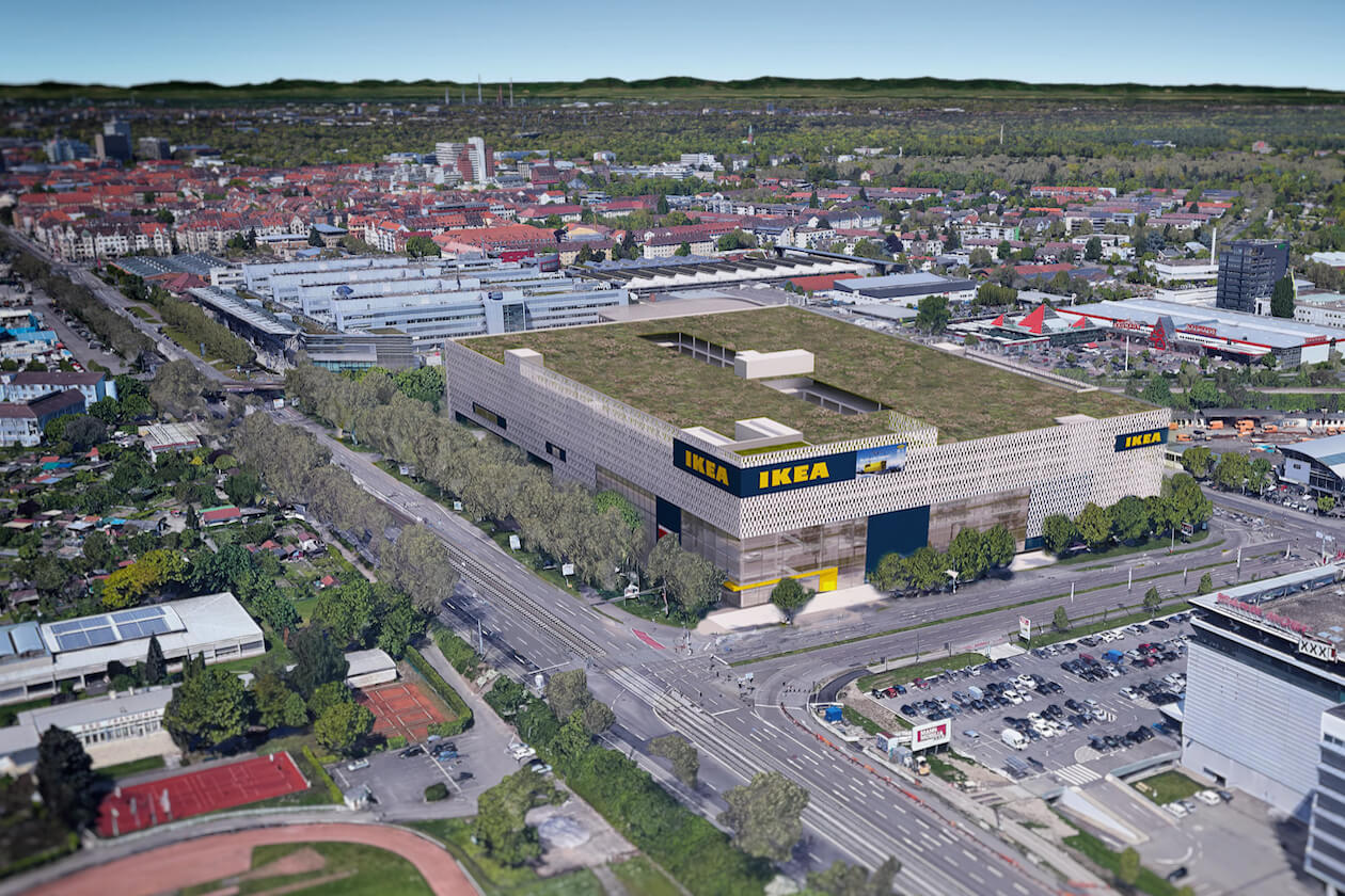 Luftaufnahme von IKEA Karlsruhe