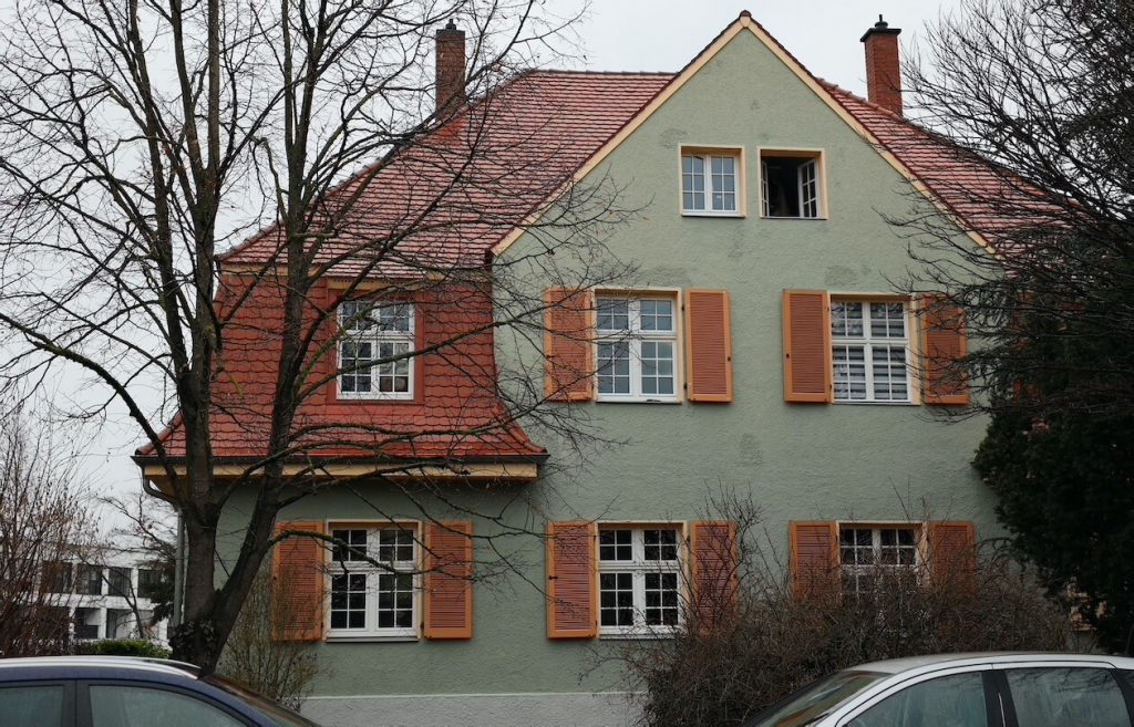 Grünes Haus in der Gartenstadt Karlsruhe