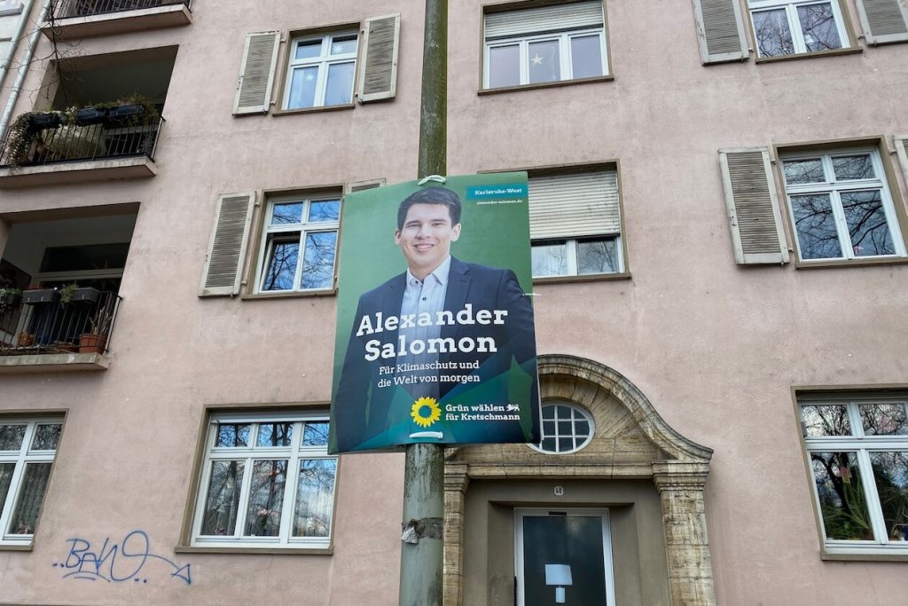 Wahlplakat von Alexander Salomon in Karlsruhe