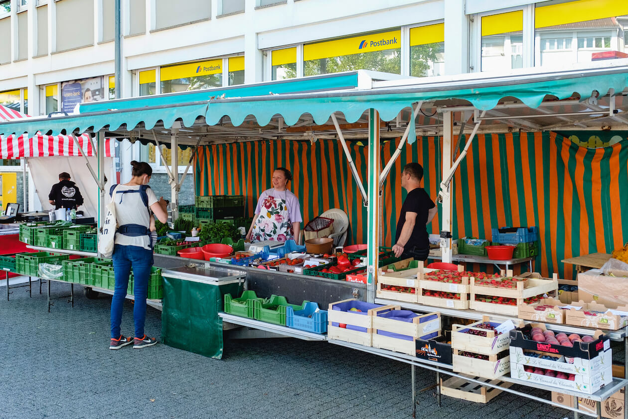 Gemüsestand Markt Karlsruhe Mühlburg