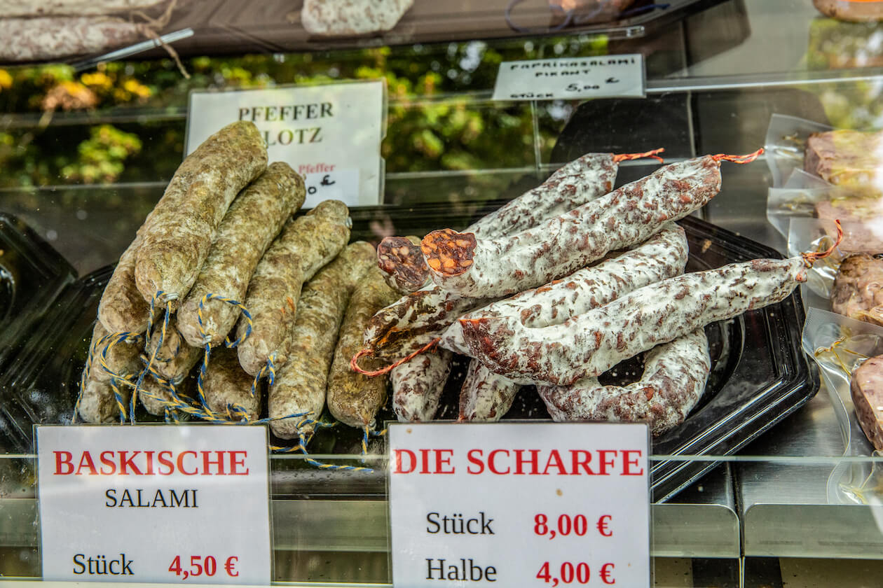 Wochenmarkt Grötzingen Jean-Claude Frankhauser Salami