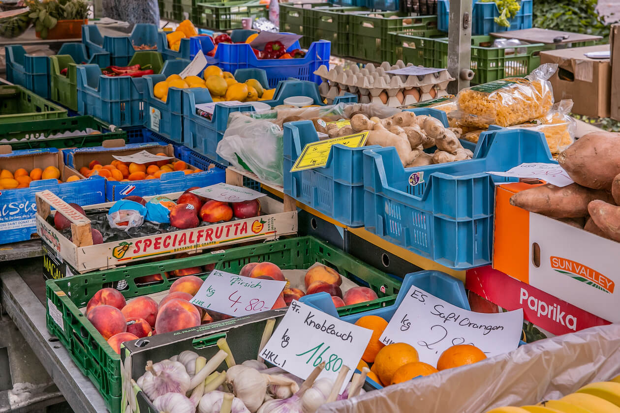 Gemüsestand Werner Pabst Wochenmarkt Gottesauer Platz
