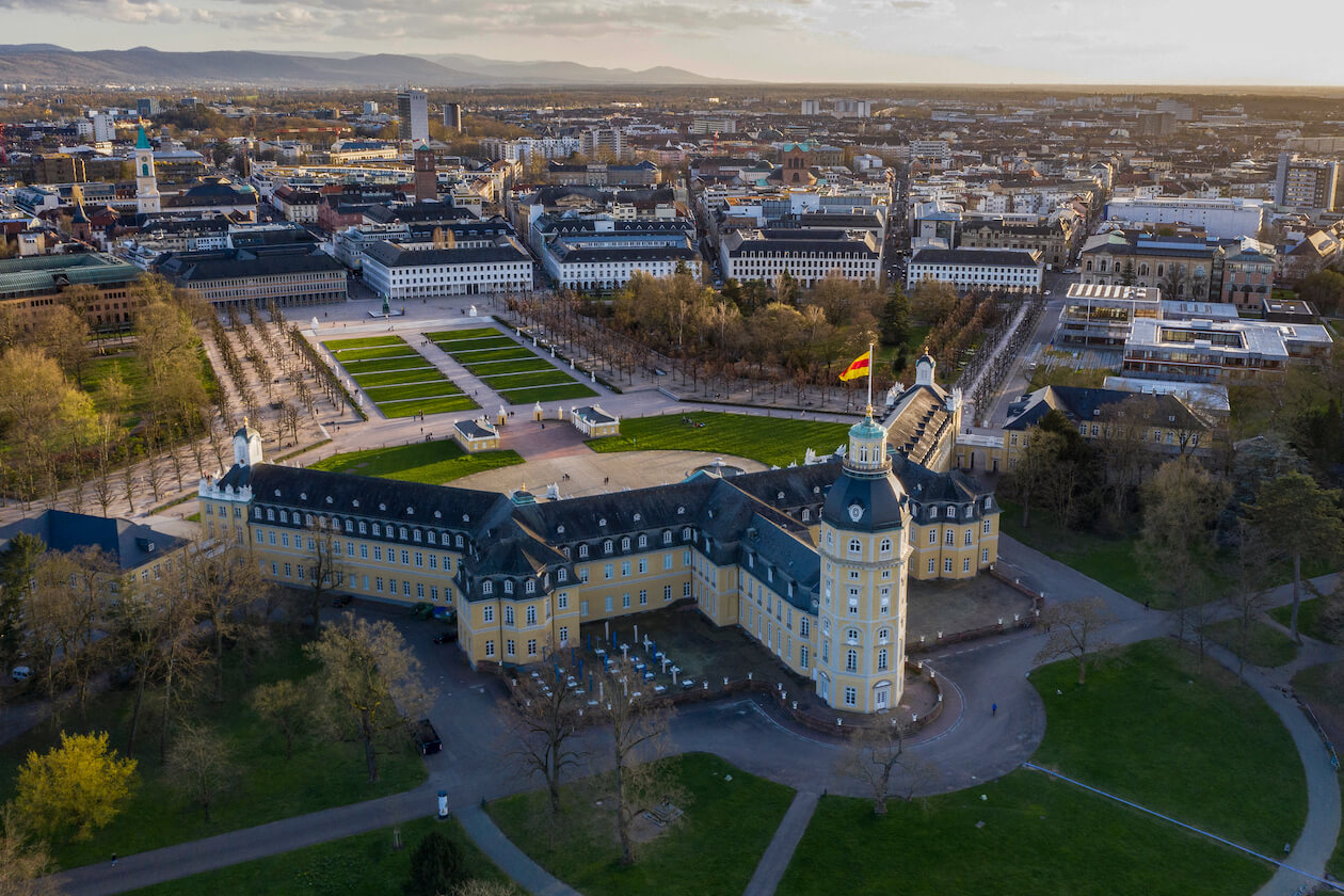 Luftbild Schloss Innenstadt-West Karlsruhe
