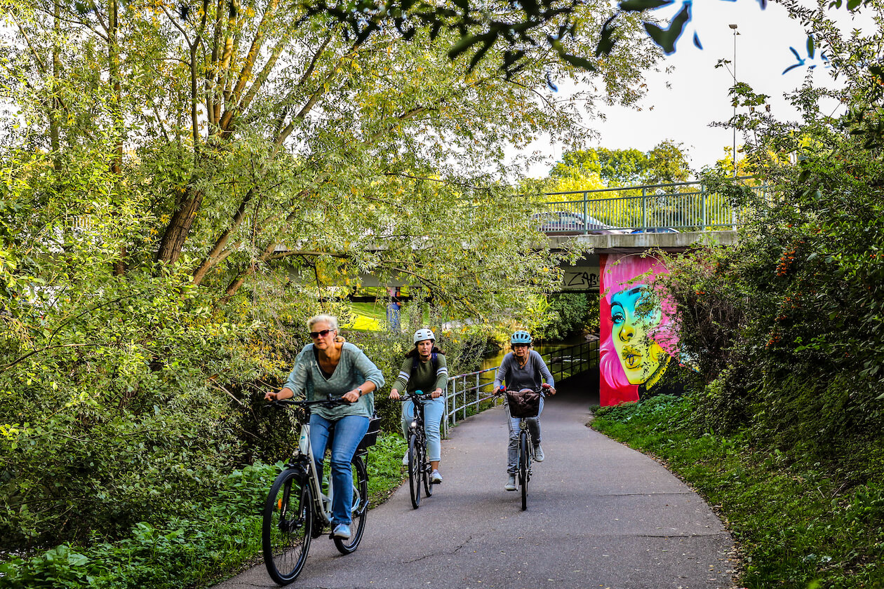 Radfahrer Alb Mühlburg Karlsruhe